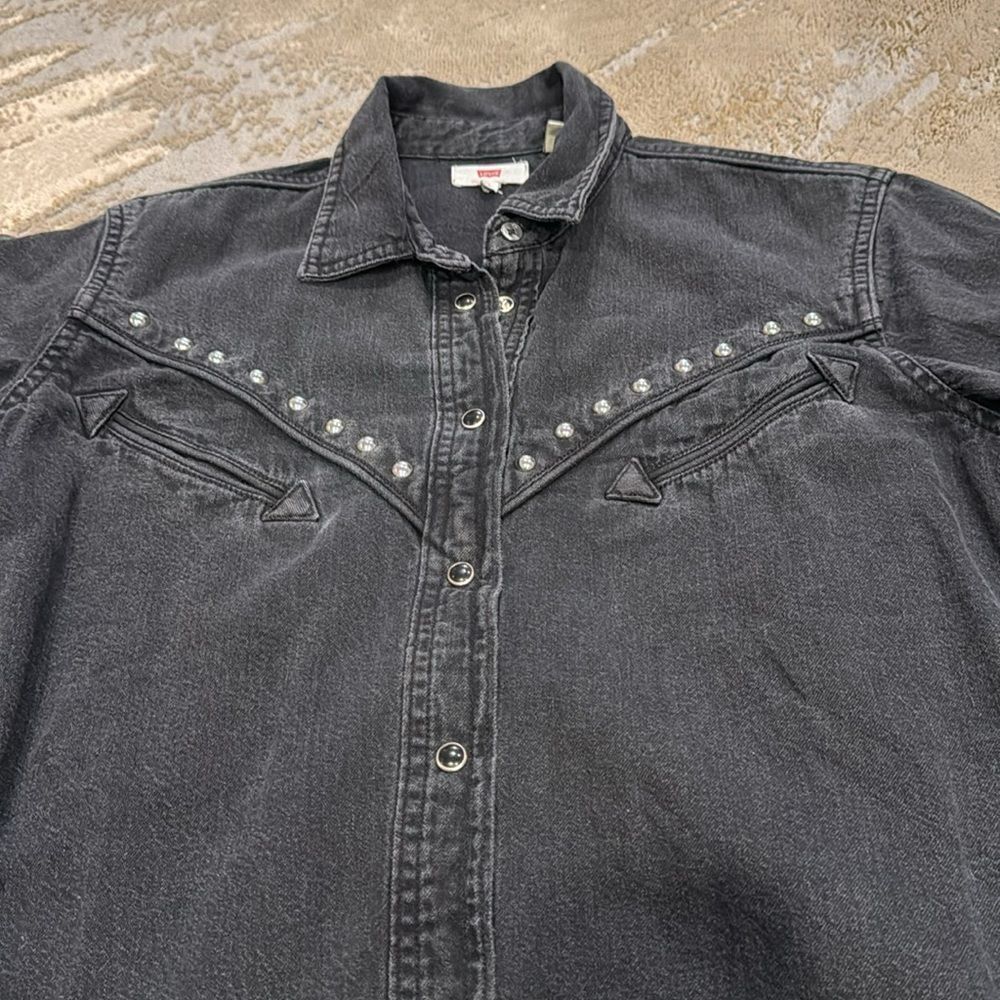 Levi's Dori Western Shirt pearl snap button in Black size S in GUC - Picture 2 of 11